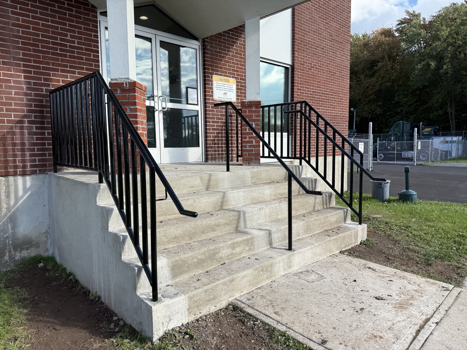Finished commercial steel handrails