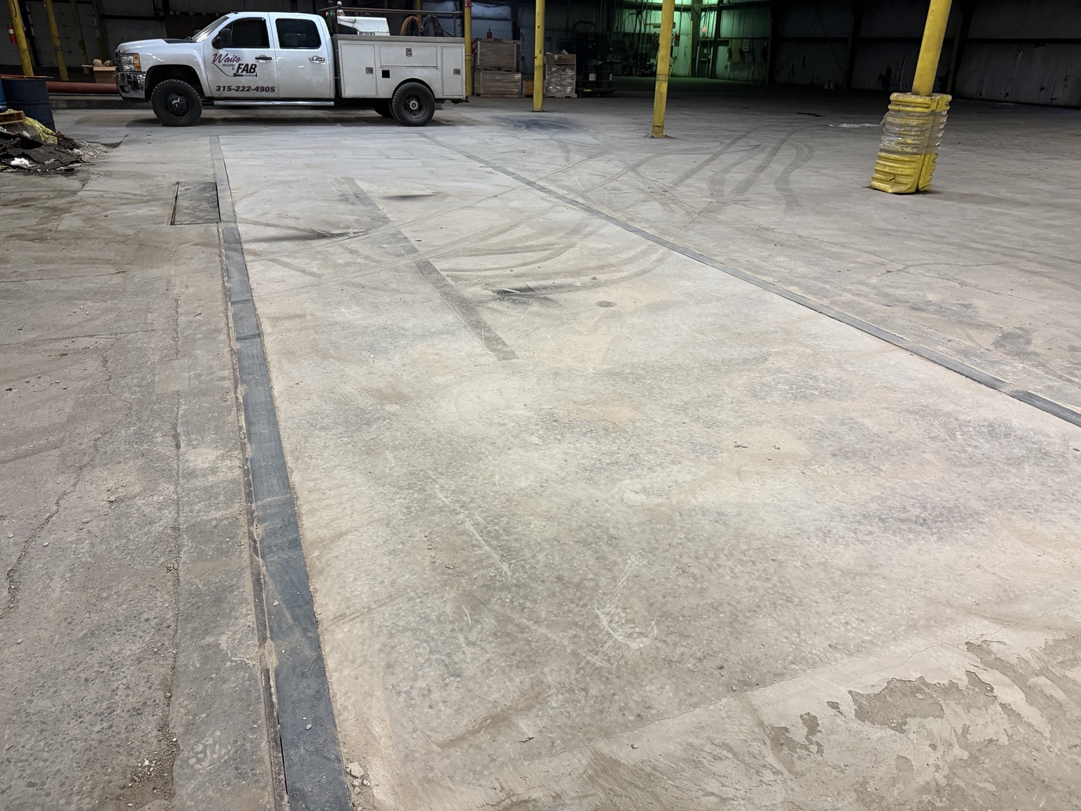 Industrial welding project with Waite Welding service truck